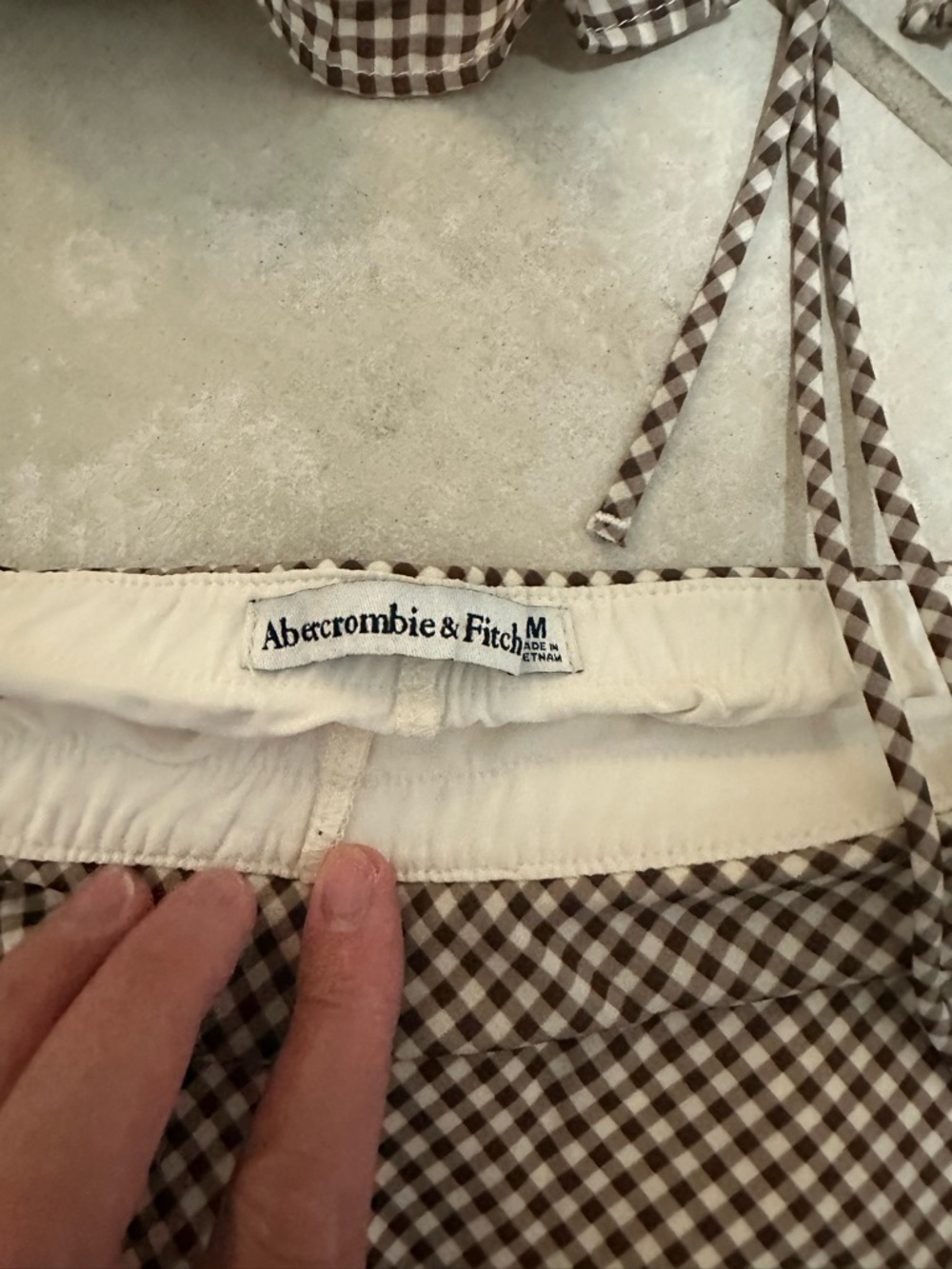 Abercrombie Gingham Two-Piece Crop Top & Skirt Set - Brown/White - Picture 2 of 2